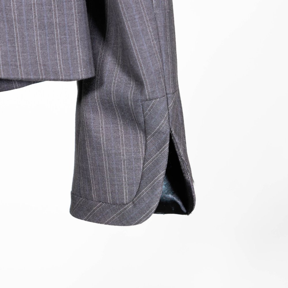 Banana Republic Women's Blazer Gray Striped Stretch Preppy Career Suit Jacket 0 - Picture 9 of 9